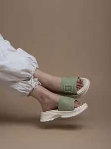 The Roadster Lifestyle Co Women Buckle Detail Open Toe Flats