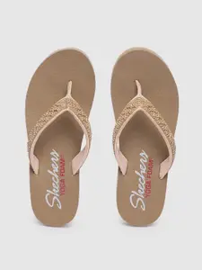 Skechers Women MEDITATION  Embellished T-Strap Flats