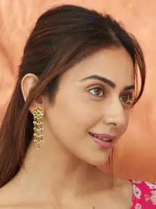 AccessHer Gold Plated Contemporary Drop Earrings