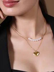 Rubans Voguish 18K Gold Plated Stainless Steel Tarnish-Free Demi-Fine Layered Necklace