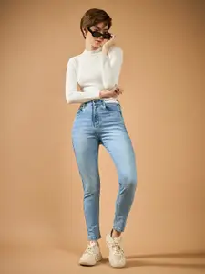 Roadster The Lifestyle Co.Women Slim Fit High Rise Twill Tape Detailing Denim Stretchable Jeans