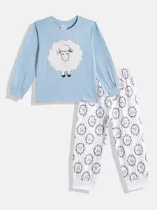 Moms Love Boys Printed Pure Cotton T-Shirt With Joggers