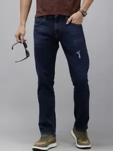 SPYKAR Men Straight Comfort Fit Low Distress Light Fade Stretchable Jeans