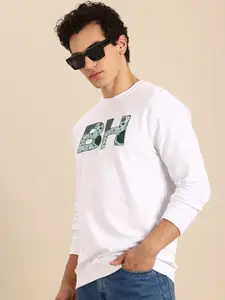 Being Human Brand Logo Printed Pure Cotton Sweatshirt