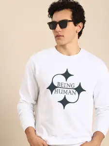 Being Human Brand Logo Printed Pure Cotton Sweatshirt