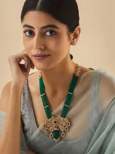 Kushal's Fashion Jewellery Gold-Plated CZ Studded Necklace