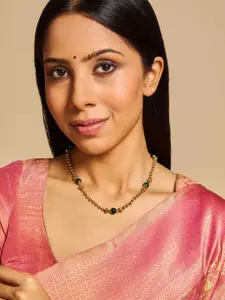 Kushal's Fashion Jewellery Gold-Plated Beaded Antique Necklace