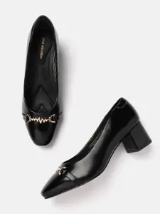 Van Heusen Block Heel Metallic Detail Pumps