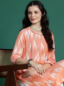 Sangria Geometric Printed Pastels Kurta