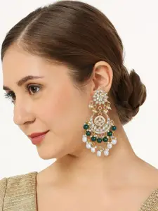 OOMPH Kundan Floral Chandbalis Earrings