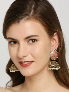 OOMPH Dome Shaped Meenakari & Kundan Jhumkas