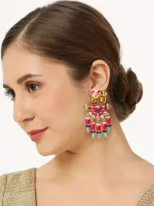 OOMPH Kundan Animal Shaped Drop Earrings