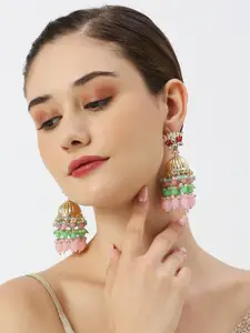 OOMPH Dome Shaped Meenakari Jhumkas