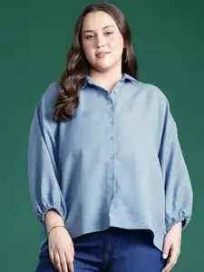 DressBerry Curve Puff Sleeve Cotton Casual Shirt