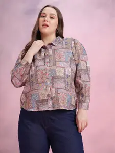 DressBerry Curve Plus Size Floral Print Casual Shirt