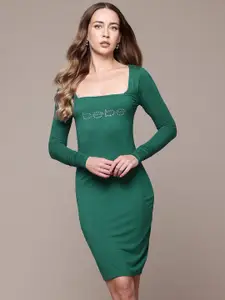 bebe Soft Romance Embellished Bodycon Dress