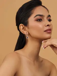 Kushal's Fashion Jewellery Gold-Embellished Bridal Teardrop  Ruby Zircon Drop Earrings