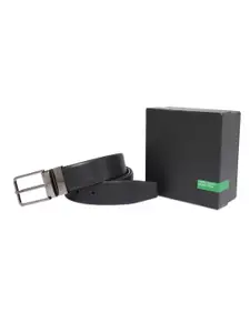 United Colors of Benetton Men Textured Leather Reversible Formal Belt