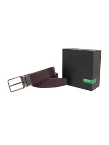 United Colors of Benetton Men Textured Leather Reversible Formal Belt
