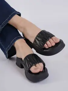 Shezone Women Black Casual Block Heels