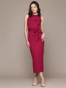 bebe Future Glam Sheath Midi Dress Comes With a Belt