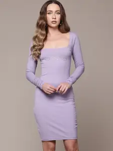 bebe Soft Romance Embellished Bodycon Dress