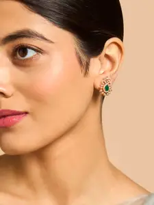 Kushal's Fashion Jewellery Gold Plated Floral Zircon Studs