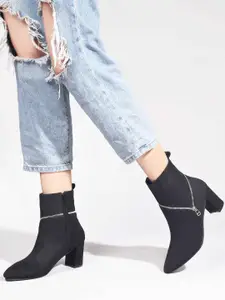 SHUZ TOUCH Women Mid-Top Block Heel Boots