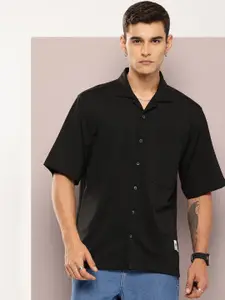 Kook N Keech Men Cuban Collar Relaxed Fit Premium Casual Shirt