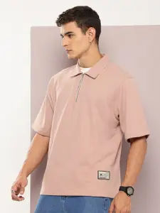 Kook N Keech Half-Zip Polo Collar Relaxed Fit T-Shirt