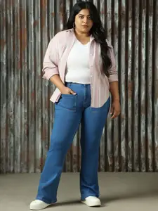 Freeform By High Star Women High-Rise Light Bootcut Fit Fade Jeans