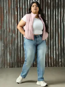 Freeform By High Star Women High-Rise Mom Slim Light Fade Jeans