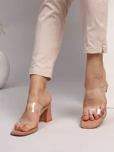 DressBerry Women PU Block Heels Sandals