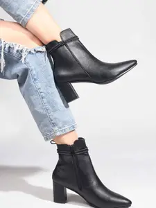 SHUZ TOUCH Women Solid Block Heel Regular Boots
