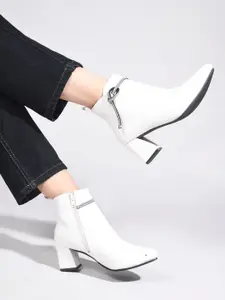 SHUZ TOUCH Women Embelished Block Heel Regular Boots