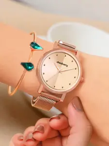 DressBerry Women Dial & Bracelet Style Straps Analogue Watch DBSet24 Set-01