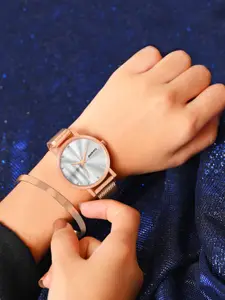 DressBerry Women Dial & Bracelet Style Straps Analogue Watch DBSet24 Set-32