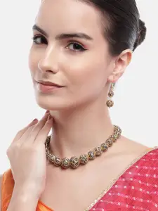 Anouk Premium Beads Gold-Plated Acrylic Balls Necklace Set