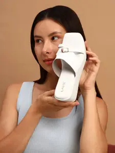 Lavie Women Solid PU Wedge Sandals