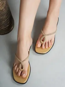 DressBerry Women Embellished Party T-Strap Flats