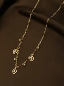 Carlton London 18kt Gold Plated with CZ Drop Necklace