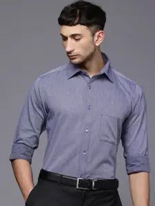 Raymond Pure Cotton Self Design Slim Fit Textured Formal Shirt