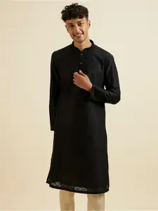 Manyavar Woven Design Mandarin Collar Regular Kurta With Pyjama