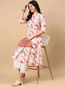 SHOWOFF Abstract Printed Cotton A-Line Kurta