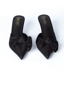 MyMy footwear Bow Detailed Slim Heel Mules