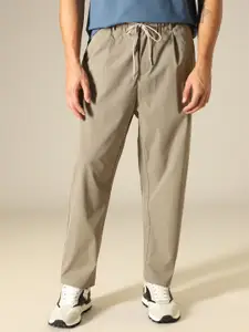 Banana Club Men Mid-Rise Cotton Relaxed Trousers