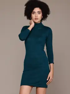 Roadster Women Solid High Neck Bodycon Dress