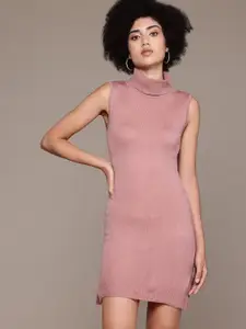 Roadster Women Solid Turtle Neck Bodycon Dress