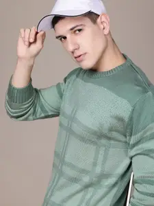 Roadster Men Checked Pullover