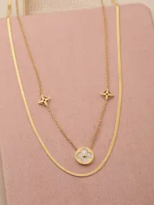 Rubans 18KT Gold-Plated Stainless Steel Tarnish-Free Waterproof Demi-Fine Layered Necklace